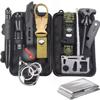 Kit de survie tactique pour le camping, la randonnée et les situations d'urgence, en plastique portable, idéal comme cadeau.