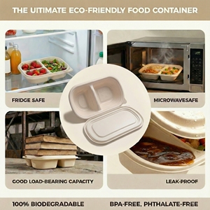Kotak Kue <span class=keywords><strong>Burger</strong></span> Sekali Pakai Biodegradable dari Pati Jagung, Desain Kokoh, Anti Bocor, Dapat Digunakan di Microwave, Tahan Minyak, Promo Harga Spesial - Product Image 3