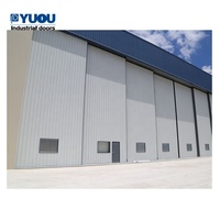 Puerta Industrial de Acero, Puerta Corredera Automática, Puerta para Hangar de Aviones, para Edificios Prefabricados de Almacenamiento de Aviones de Acero Ligero
