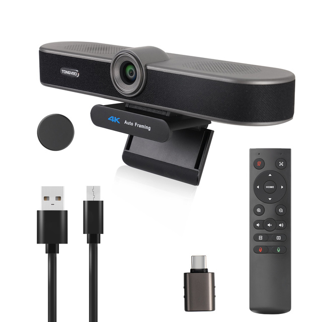 UHD 4K All in One Webcam 118.8 Degree Wide View Angle Conference Camera With Remote Control and AI Function