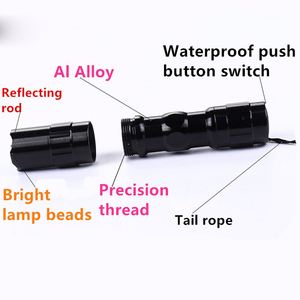 ไฟฉายพกพาขนาดเล็ก LED ตัวเรือนอะลูมิเนียมอัลลอยด์แบบกำหนดเอง ไฟฉายกันน้ำสำหรับใช้งานกลางแจ้ง สว่างพิเศษ ใช้พลังงานจากแบตเตอรี่ AA - Product Image 4