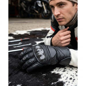 Keven Impex NEW 2021 Full Finger Breathable Leather Hand Grips Shockproof Unisex Warm <b>Touchscreen</b> Sports Cycling Racing <b>Gloves</b> - Product Image 1