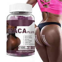 MACA PLUS Gummies Naturels pour l'Augmentation des Hanches et des Fesses, Complément Alimentaire de Qualité Alimentaire pour Femmes, 60 Capsules/Flacon
