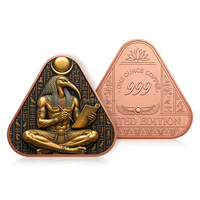 Conception personnalisée, barre de cuivre pur à 99,9 % de 1 once, forme triangulaire, mythologie de l'Egypte ancienne, barre de lingot de haute qualité