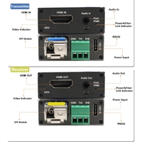 Mini Extensor 4K para HDMI y RS232, Switch Ethernet de Fibra Óptica Industrial con Audio Externo, Conversor de Medios de Fibra Óptica HDMI