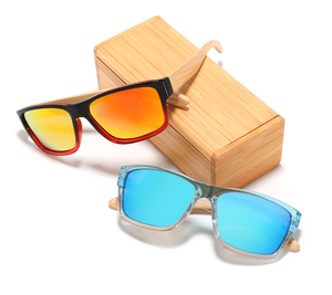 Gafas de Sol Ecológicas con Marco Cuadrado de Bambú y Madera para Hombre, 2026, Lentes Polarizadas TAC con Protección UV400, Logotipo Personalizado - Product Image 1