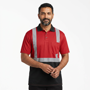 Ropa de Trabajo de Alta Visibilidad Unisex, Camiseta Polo Reflectante de Poliéster Personalizada para Construcción - Product Image 1