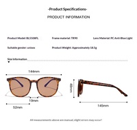 Gafas Unisex Ligeras TR90 con Filtro de Luz Azul, Sunray FL41 FL60, para Alivio de la Fotofobia, Sensibilidad a la Luz y Migrañas, con Tinte de Precisión