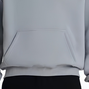 Sweat-shirt à capuche unisexe en coton épais gris clair surdimensionné avec poche avant pour l'hiver - Product Image 3