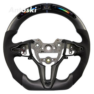 Volante Deportivo de Fibra de Carbono Real Mate Personalizado para Hyundai Elantra <span class=keywords><strong>N</strong></span> I30N I20N Veloster <span class=keywords><strong>N</strong></span> Kona <span class=keywords><strong>N</strong></span> con LED Inteligente - Product Image 1