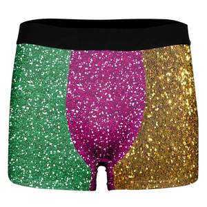 Newest Shiny Green Purple Underwear Mardi Gras Print Mens Briefs <strong>Shorts</strong> - Product Image 6