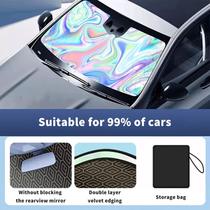 Heavy Duty Fabric Front Windshield <b>Shade</b> with Iridescent Color UV and Heat - Product Image 5