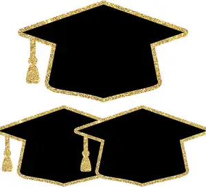 Zwart Goud Afstudeerhoed Papieren Uitsnijdingen Voor 2024 Afstudeerfeest Van De Middelbare School Geeft De Voorkeur Aan Prikbordversieringen