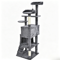 Arbre à chat multi-niveaux avec condo et échelle, griffoir et maisonnette en peluche pour chats d'intérieur