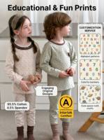 Ensemble de détente extensible pour garçons et filles, 95,5 % coton, 4,5 % élasthanne, décontracté, automne-hiver, manches longues, vêtements d'intérieur, en stock