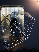 Parapluie bulle transparent personnalisé avec poignée en J, forme dôme, manche long en aluminium classique de 23 pouces, semi-automatique, pour le voyage