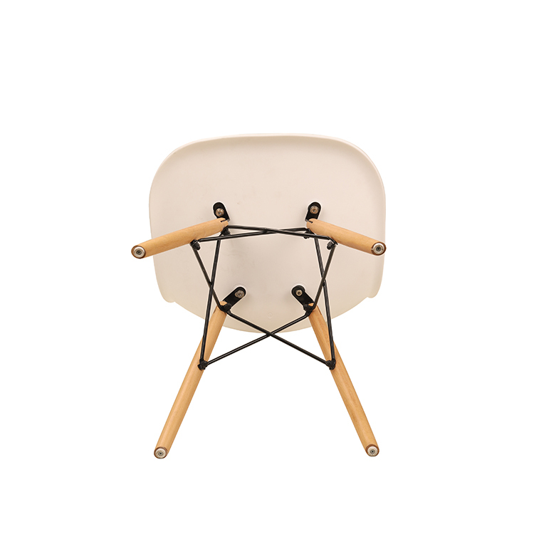 Modern Mid-Century Side Chair Style wooden Legs White Dining Chair Plastic for Sale