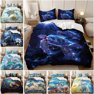 3D In Kỹ Thuật Số Màu Xanh Sâu Rùa Biển Bộ Đồ Giường Đặt Phòng Ngủ Trang Trí Duvet Cover <span class=keywords><strong>Set</strong></span> - Product Image 2