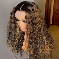 WEIQI Wig Renda Depan Rambut Manusia 613 Berwarna Ombre Biru Merah Muda Cokelat 99j 13X4 40 Inci Wig Renda Depan Sebelum Pencabutan Dalam Keriting Peru
