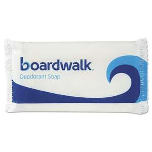 Boardwalk BWKNO15SOAP # 1 Barre parfumée florale de 1-1/2 pouce Savon pour le visage et le corps emballé sous film, 500/carton, ensemble de soins de la peau pour les voyages - Product Image 1