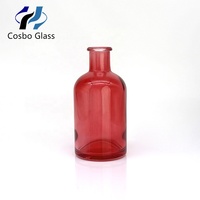Bouteilles vides de diffuseur à bâtonnets en verre cylindrique rouge de luxe, 50 ml et 100 ml, vente en gros