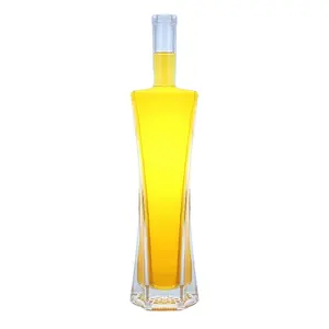 Garrafa de vidro comum transparente, garrafa de vidro europeu e americano, garrafa de vinho de fundo grosso, estilo moderno personalizado