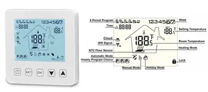 Termostato inteligente programable para habitación, termostato de calefacción con Control Wifi, pantalla Digital grande, Tuya