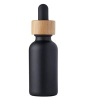 Bouteille compte-gouttes en verre ambré de 30 ml pour huiles essentielles avec impression de logo personnalisé, col en bois de Sapele et base épaisse en caoutchouc