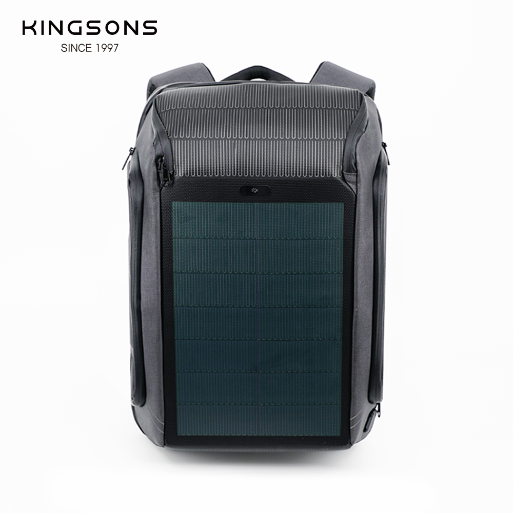 BSCI Factory ROHS Mochila solar Puerto de carga USB CE Mochila impermeable Laptop Bolsa trasera de energía solar Respetuoso con el medio ambiente