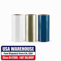 USA Stok Tersedia 30cm UV DTF Transfer Film Roll High Tack A B Film untuk Kaca Logam Pengiriman Cepat