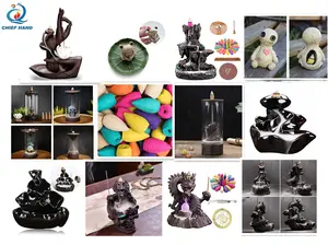 Factory Hots Sale Ceramic Incense Backflow Censer Smoke Waterfall Holder Backflow Incense Burner For Home Desk Decor Office