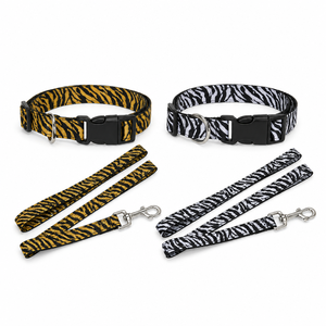 Durable Jacquard <b>Dog</b> Collar and Leash Set with Buckle Closure Animal Pattern <b>Small</b> Medium Large Size Matching Combo <b>for</b> <b>Dogs</b> - Product Image 3