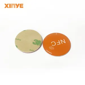 Programmable Rfid Nfc Card And Tags Ragular Round Circle Epoxy Anti Metal Nfc Sticker Tags Custom