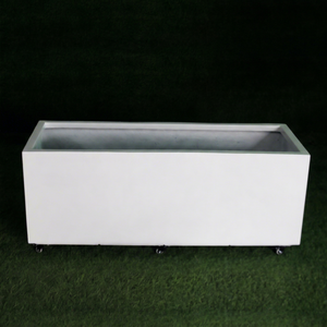 Macetas de Jardín Rectangulares Clásicas de FRP KNT, Duraderas, Ligeras, Blancas, para Uso en Hogares, Centros Comerciales y Hoteles - Product Image 1