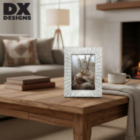 Cadre photo en résine texturé argenté effet soleil 4x6" 5x7", cadre photo de bureau finition métallique, élégant porte-photo pour la décoration de la maison