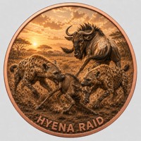 Pièce de monnaie en cuivre pur 999 de 1 oz, Série Animaux de la Savane Africaine, Domination de la Prairie, Couleur en relief, Édition UV Préférée