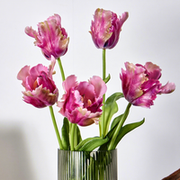 W-A0308 Tulip Buatan Baru dari Lateks Lembut, Tulip Sentuhan Asli dari Karet Lunak, Bunga Simulasi untuk Dekorasi Rumah dan Pernikahan