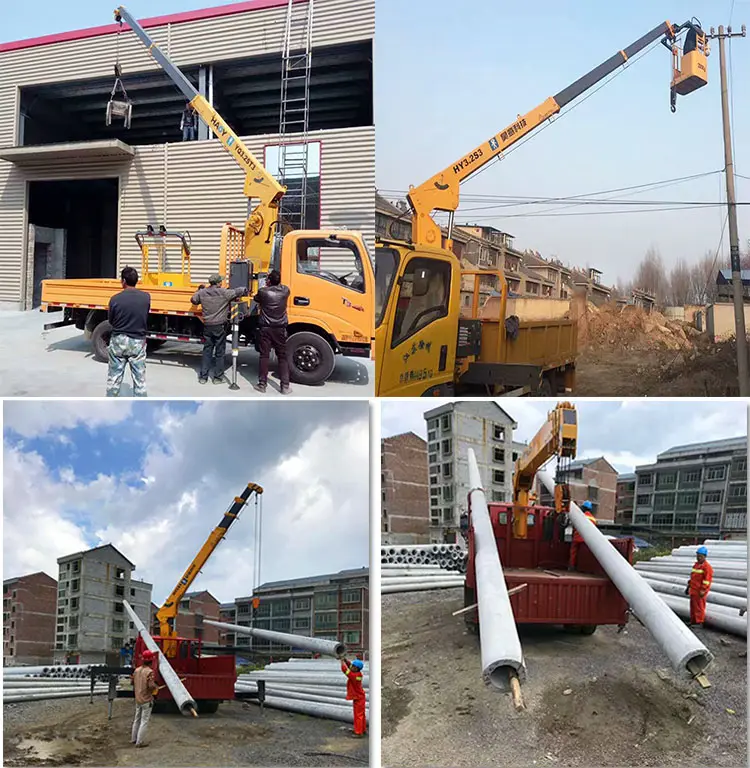 HAOY Hot Sale Manlift Basket Mini 3~16 Tons Hydraulic Winch Arm Straight Lifting Telescopic Small Boom Truck Mounted Crane
