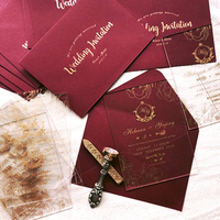 Boîte cadeau personnalisée transparente unique avec impression, cartes d'invitation de mariage en acrylique découpées au laser, invitation de mariage en acrylique miroir