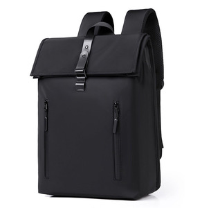 15.6" Large Waterproof Eco-Friendly Nylon Zipper Closure Portable Unisex <b>Backpack</b> Arcuate Shoulder <b>Strap</b> Capacity Commuting - Product Image 2