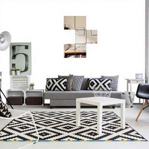 20*20 Cm/Custom High Quality Wholesale Custom Modern Bohemian Flexible Frame Less <b>Small</b> Mirror Combination Self Adhesive Acrylic - Product Image 1