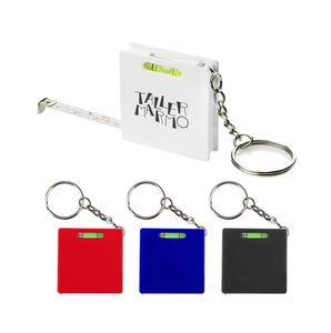 Promotion Wholesale Custom LOGO Multifunctional Keychain Bubble Level square Small Soft Steel Tape Measure 1 Meter Gift Tool Set