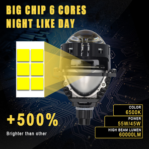 H4 <span class=keywords><strong>LED</strong></span> 3 Inch Bi <span class=keywords><strong>LED</strong></span> Ống Kính Máy Chiếu Với Được Xây Dựng Trong Trình Điều Khiển 55W 45W 6000K Chiếu Ánh Sáng Cho Xe Hơi Cao Thấp Chùm Xe Chiếu Ánh Sáng - Product Image 4