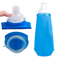 Gourde souple à large ouverture 500 ml, bouteille d'eau pliable pour la course, gourde souple pliable en TPU, gourde pliable sans BPA