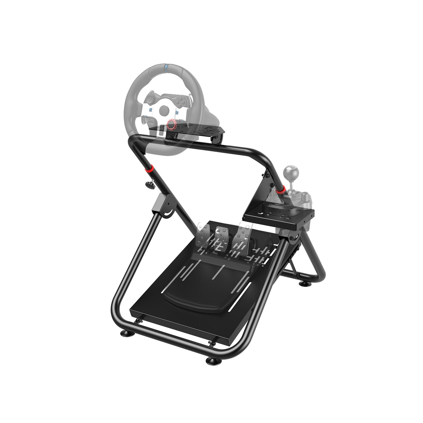 Soporte negro para simulador de carreras + soporte para palanca de cambios