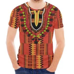 थोक कस्टम टी शर्ट अफ्रीकी Dashiki बोहेमियन मुद्रित पुरुषों टी शर्ट उच्च गुणवत्ता ओ-गर्दन लघु आस्तीन 6XL Oversized टी शर्ट