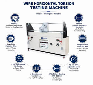 Probador de torsión horizontal de cables de 6 estaciones 2D Drive 180 Equipo de Prueba de Resistencia para Cables de Robots HMI - Product Image 1