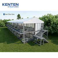 Structure sportive en aluminium robuste KENTEN, bâtiment modulaire à deux étages, pavillon d'événements à double étage, tente de practice de golf