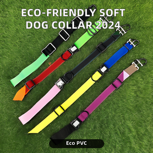 2025 사용자 정의 슈퍼 소프트 PVC 개 고양이 목걸이 방수 LED 조명 환경 친화적 인 솔리드 패턴 개인화 된 애완 동물 - Product Image 5