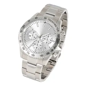 factory high quality hot sale design watch hand watch man montre homme lux silver steel men chronograph wrist watch